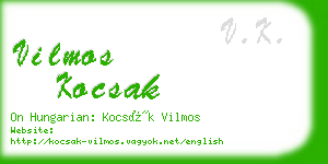 vilmos kocsak business card